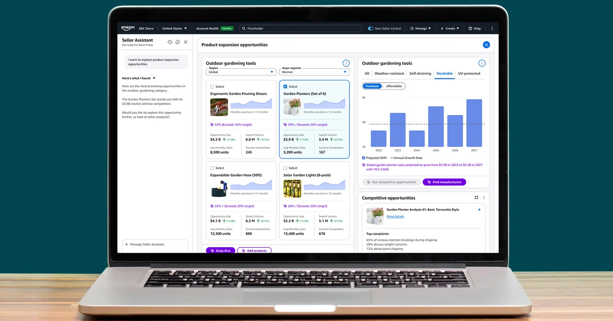 Amazon Launches AI-Generated 'Canvas' for Sellers — Dashboards Go Conversational