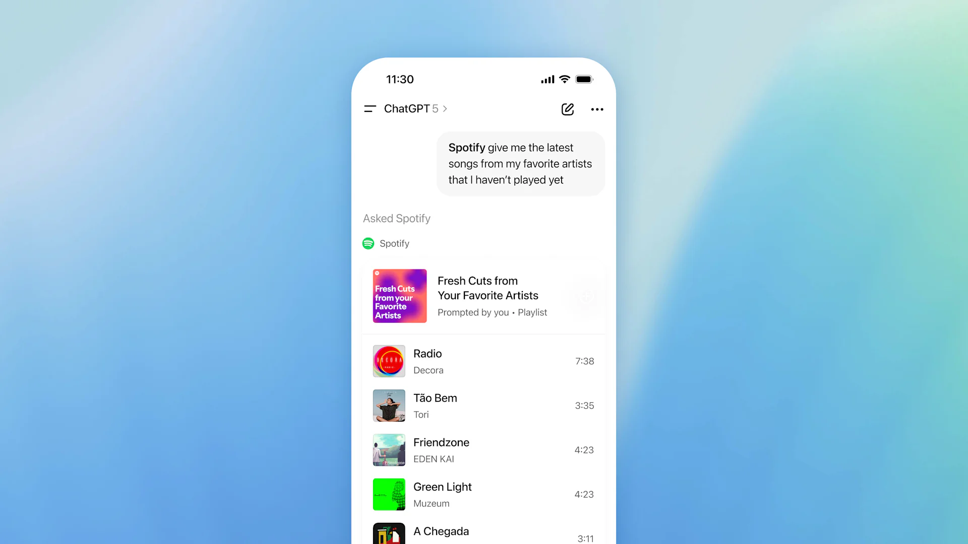 Spotify playlist creation screen
