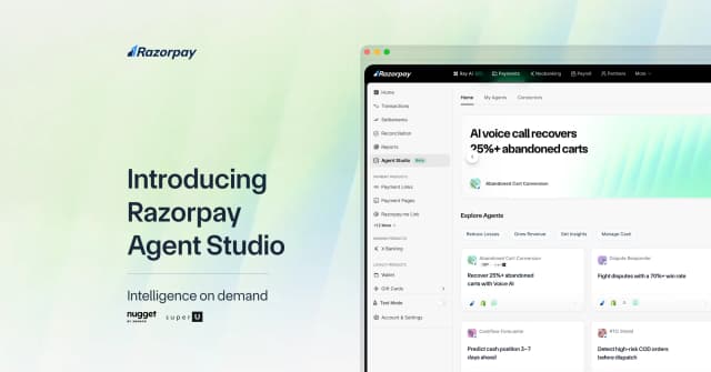Indian Payments Giant Razorpay Unveils World's First 'Agent Studio' for AI-Powered Payment Automation